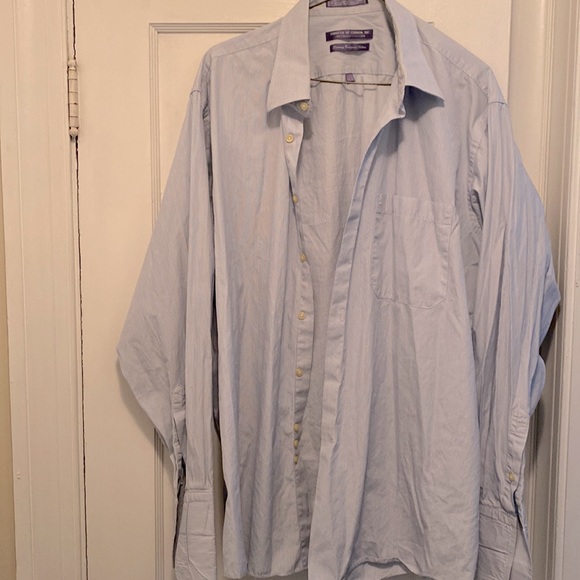 Blue and White Striped Dress Shirt - 17” Neck - Picture 1 of 4
